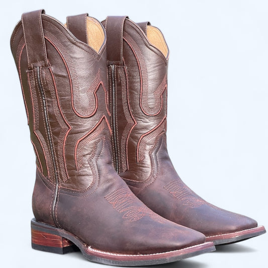 TBC BOOTMAKERS Chocolate Brown with Rubber Sole Square Toe 4611