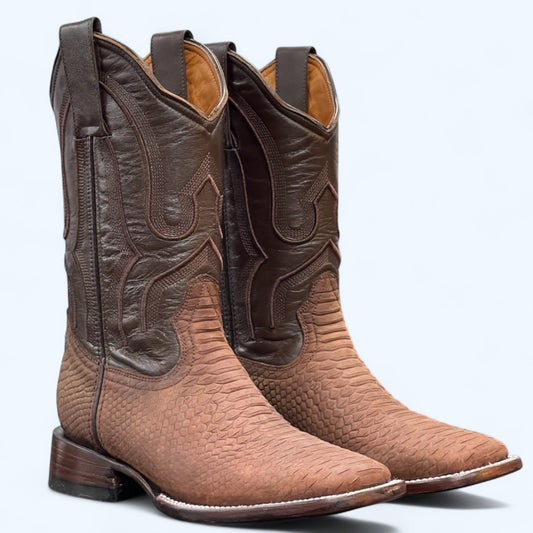 TBC BOOTMAKERS Copper Python Leather Print Square Toe 2016