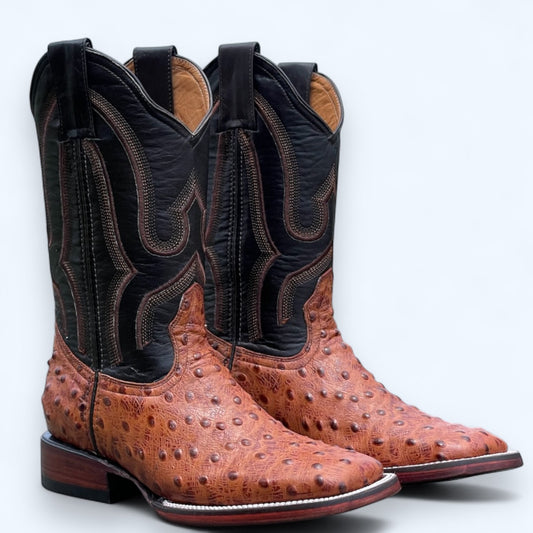 TBC BOOTMAKERS Cognac Ostrich Square Toe 2003
