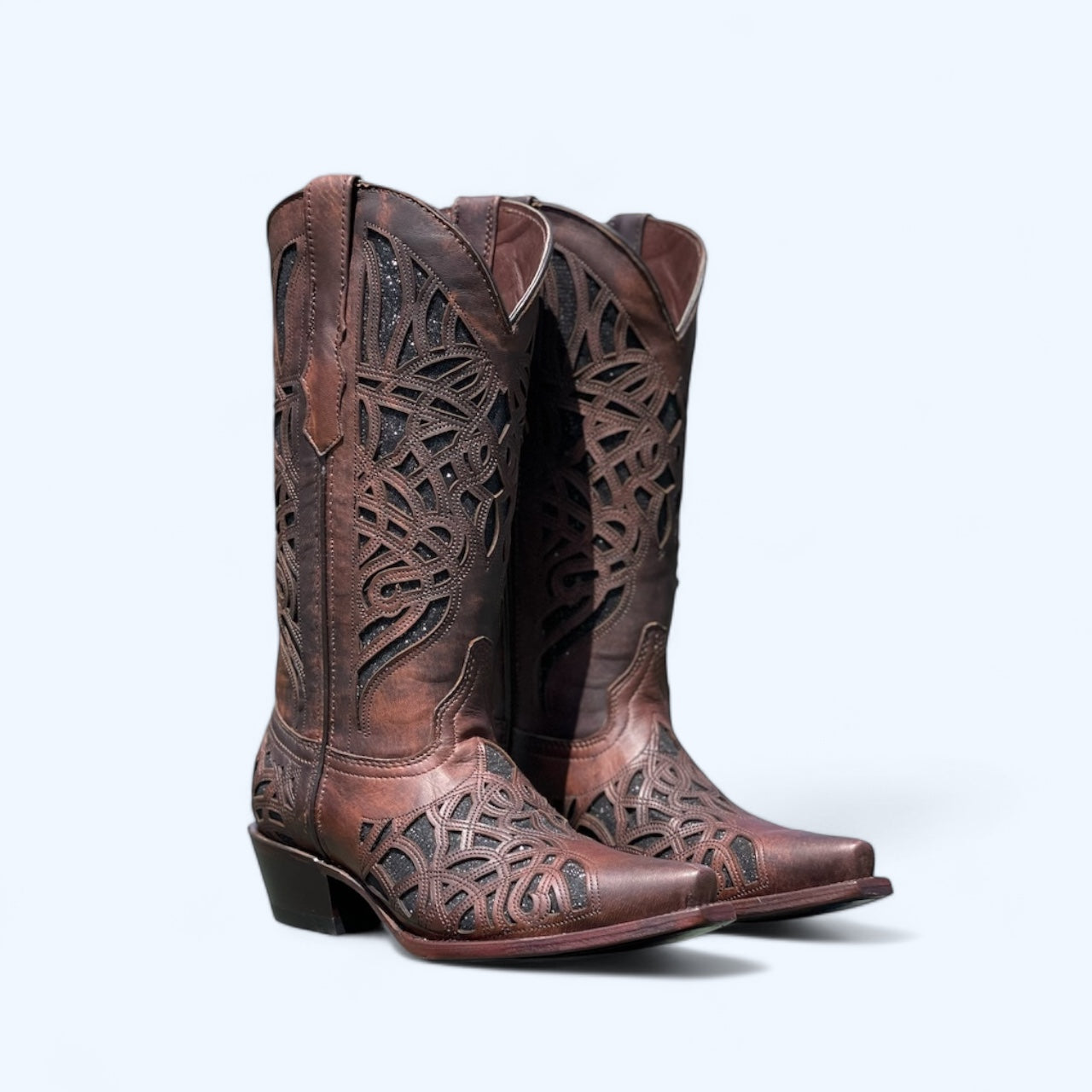 Brown Black Inlay Bomb Bay Wildflower Women's Boots LQI289