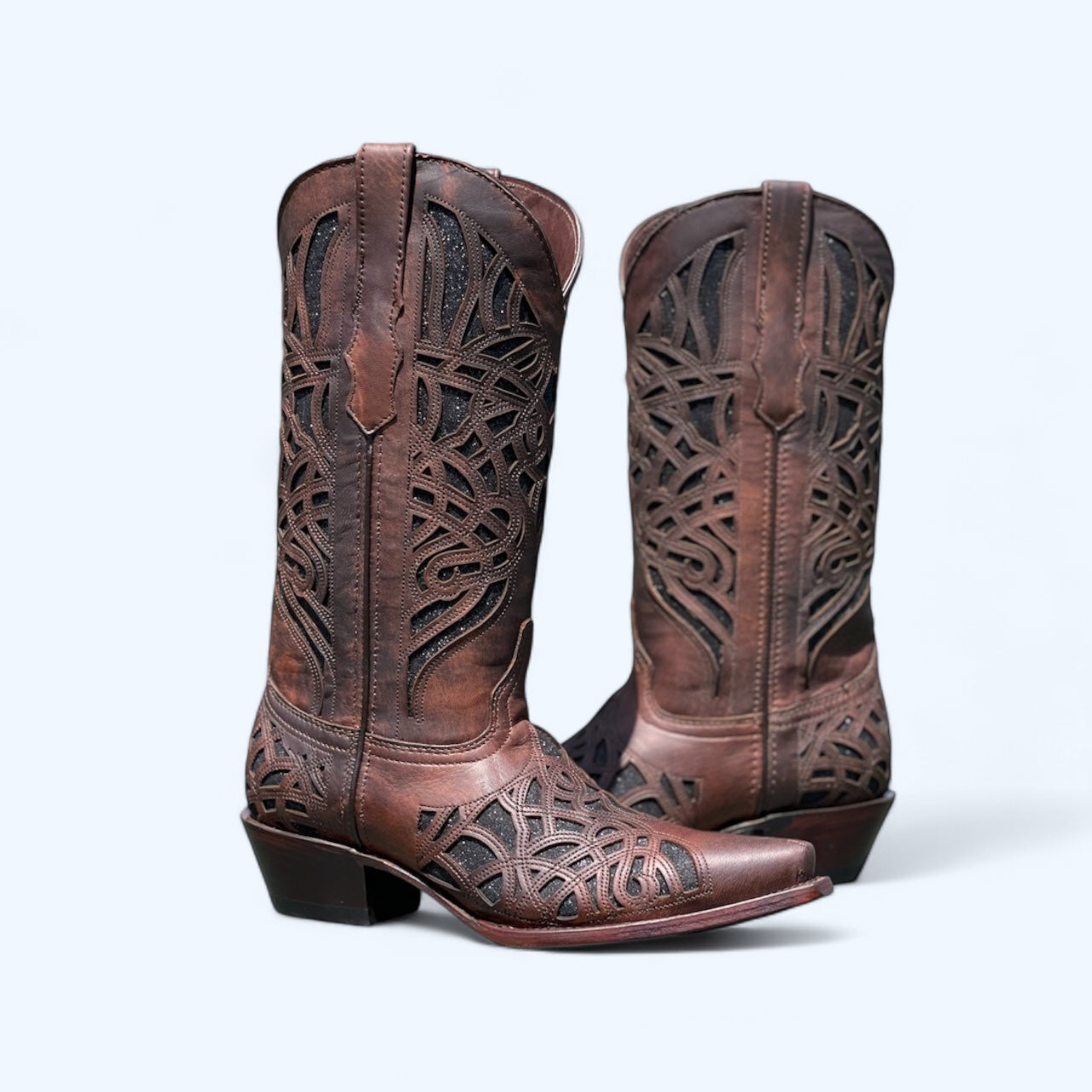 Brown Black Inlay Bomb Bay Wildflower Women's Boots LQI289