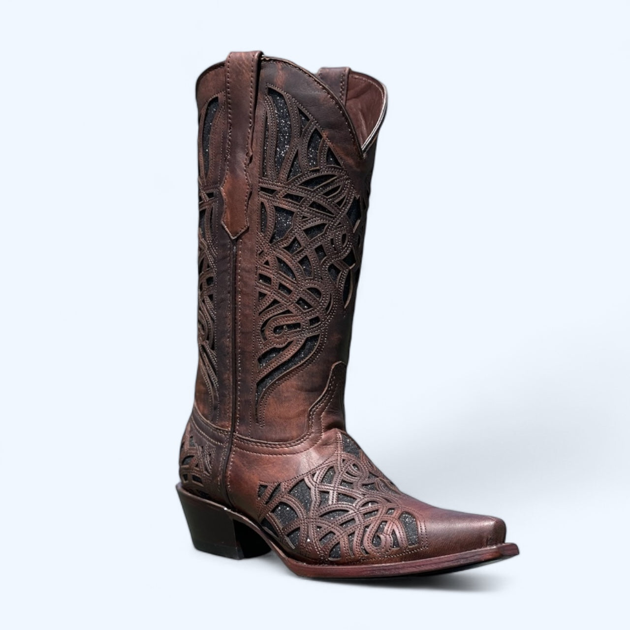 Brown Black Inlay Bomb Bay Wildflower Women's Boots LQI289