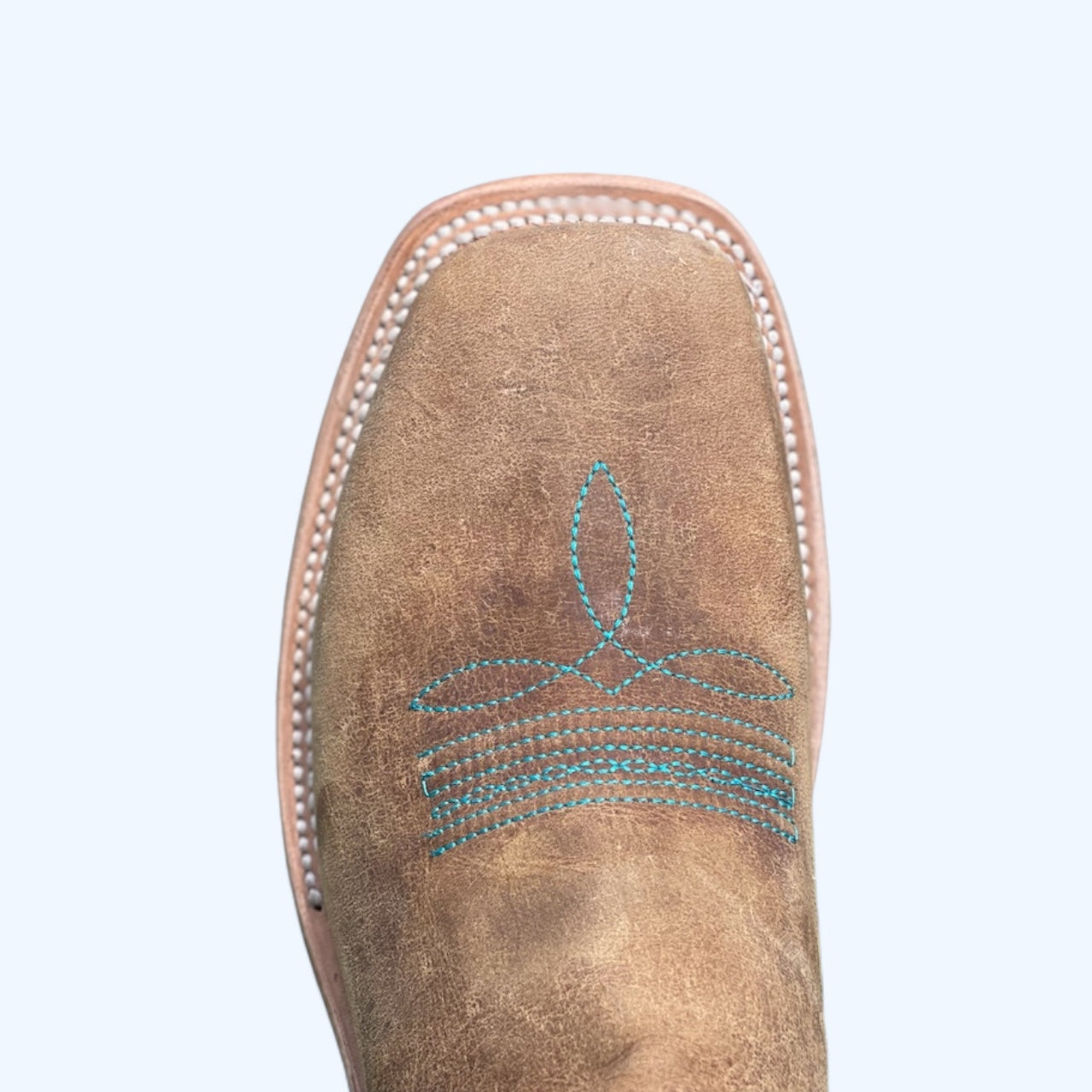 Corral Men's Tan/Blue Square Toe