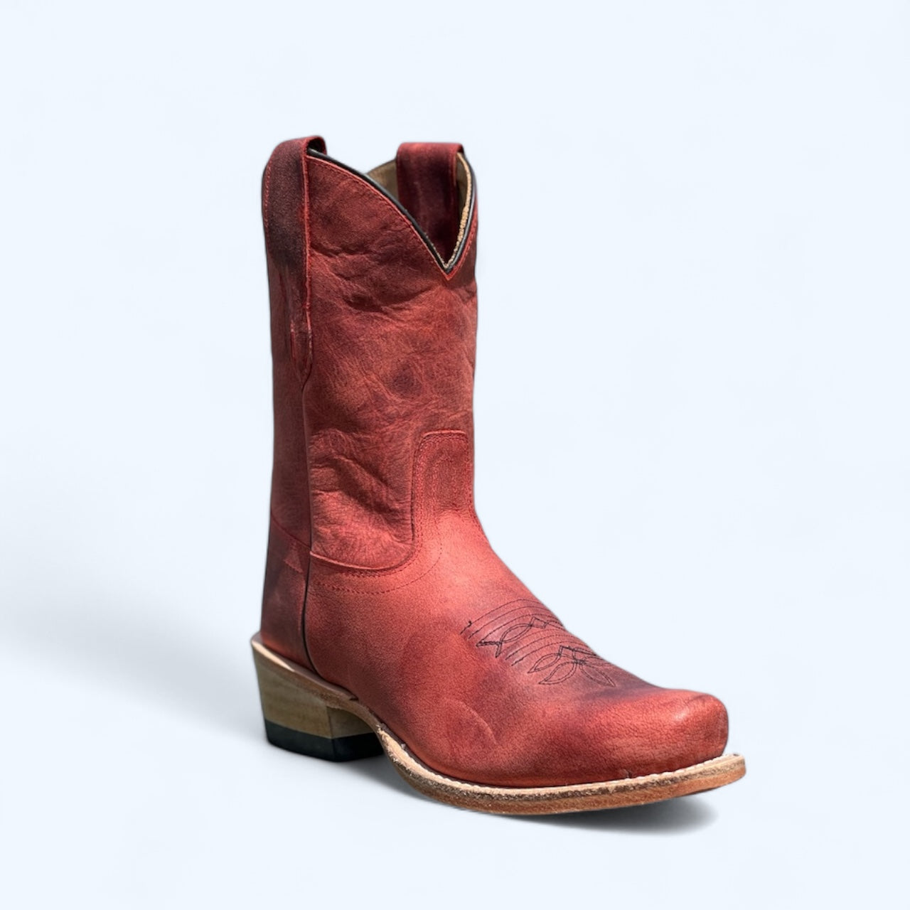 Old West Women’s Red Bootie Square Toe 18146