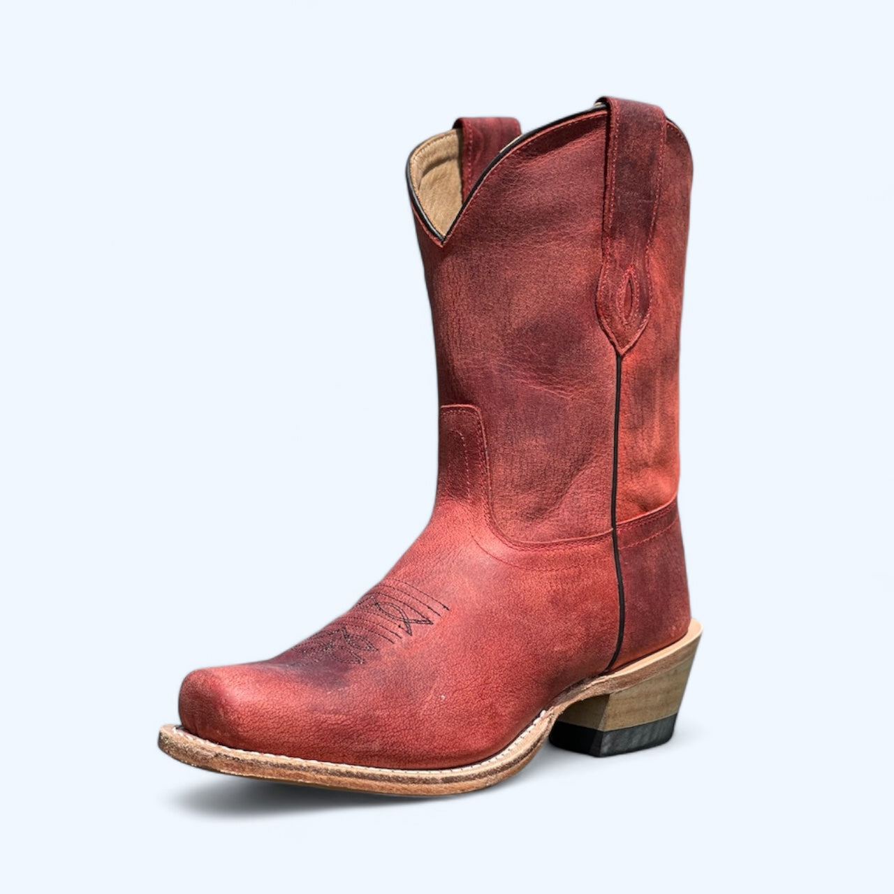 Old West Women’s Red Ankle Square Toe Boot 18146