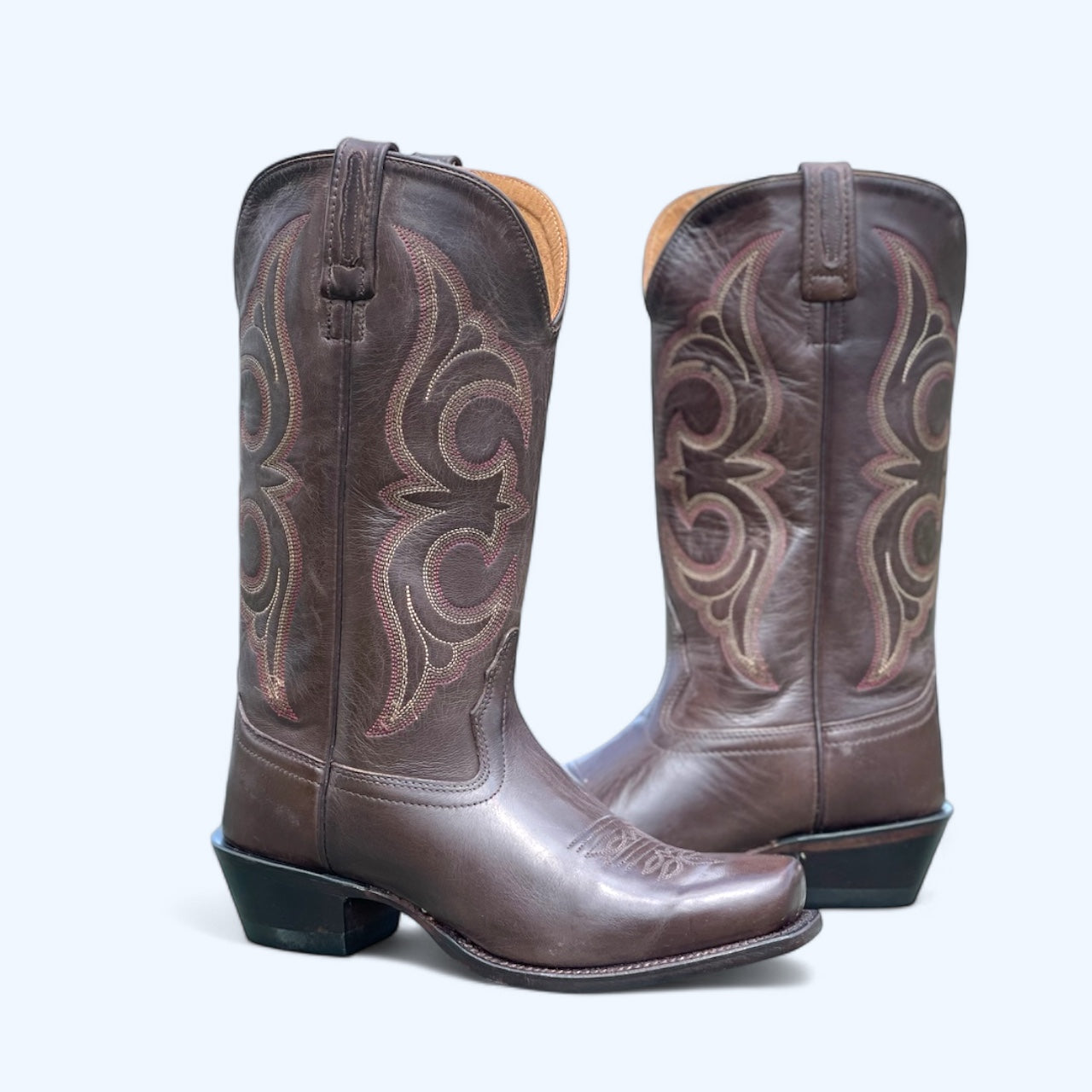 OLD WEST CHOCOLATE BROWN WOMENS SQUARE TOE 18137