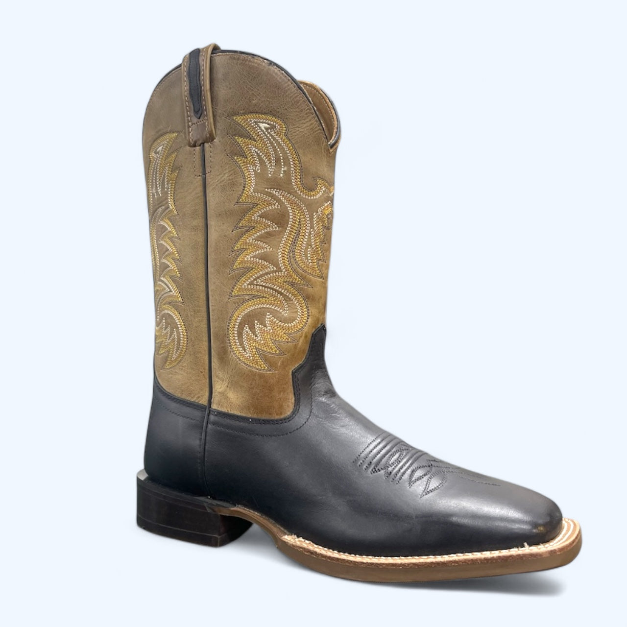 Old West Men’s Black/Tan Square Toe Bsm1811