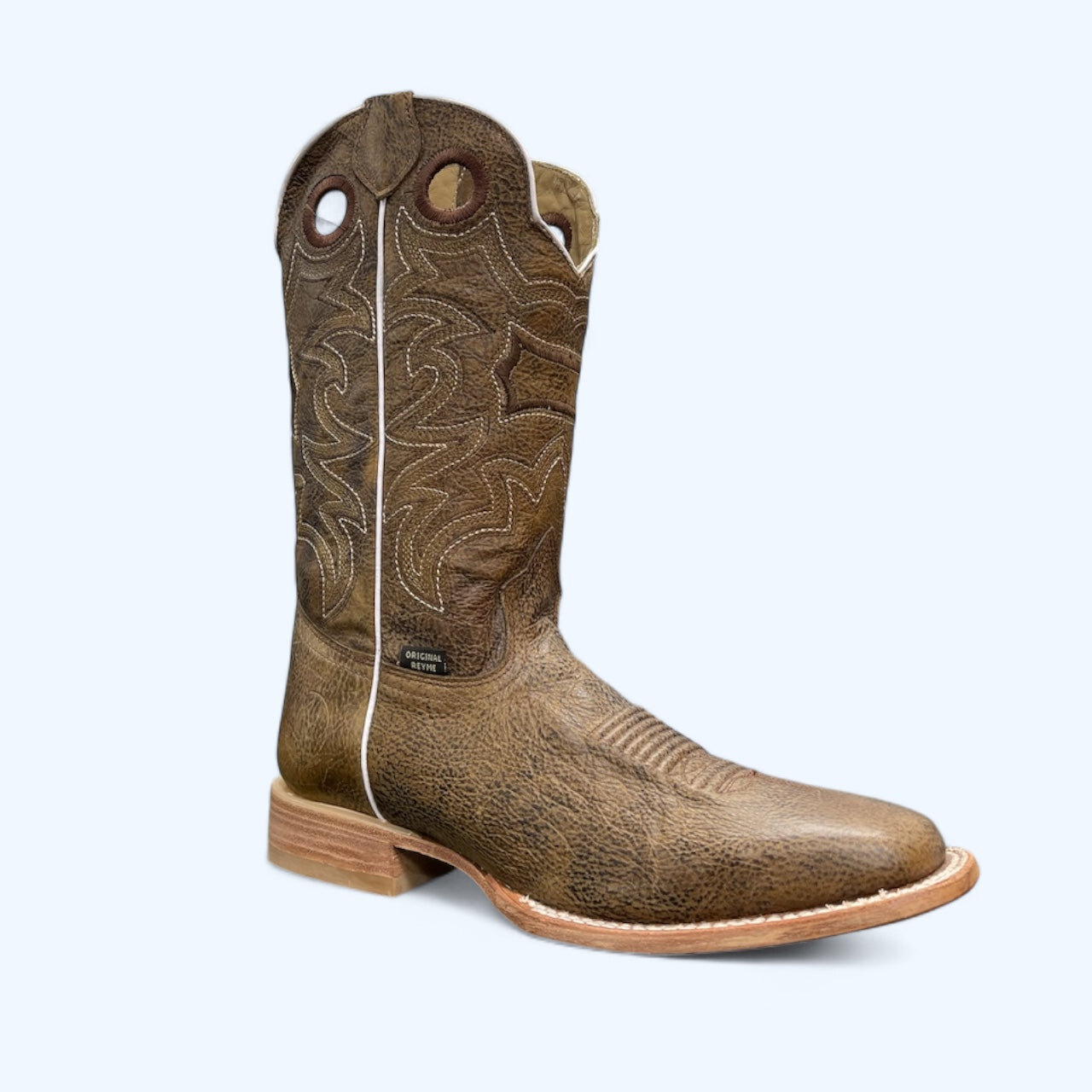 Reyme Mens Tabaco Square Toe Leather Boot