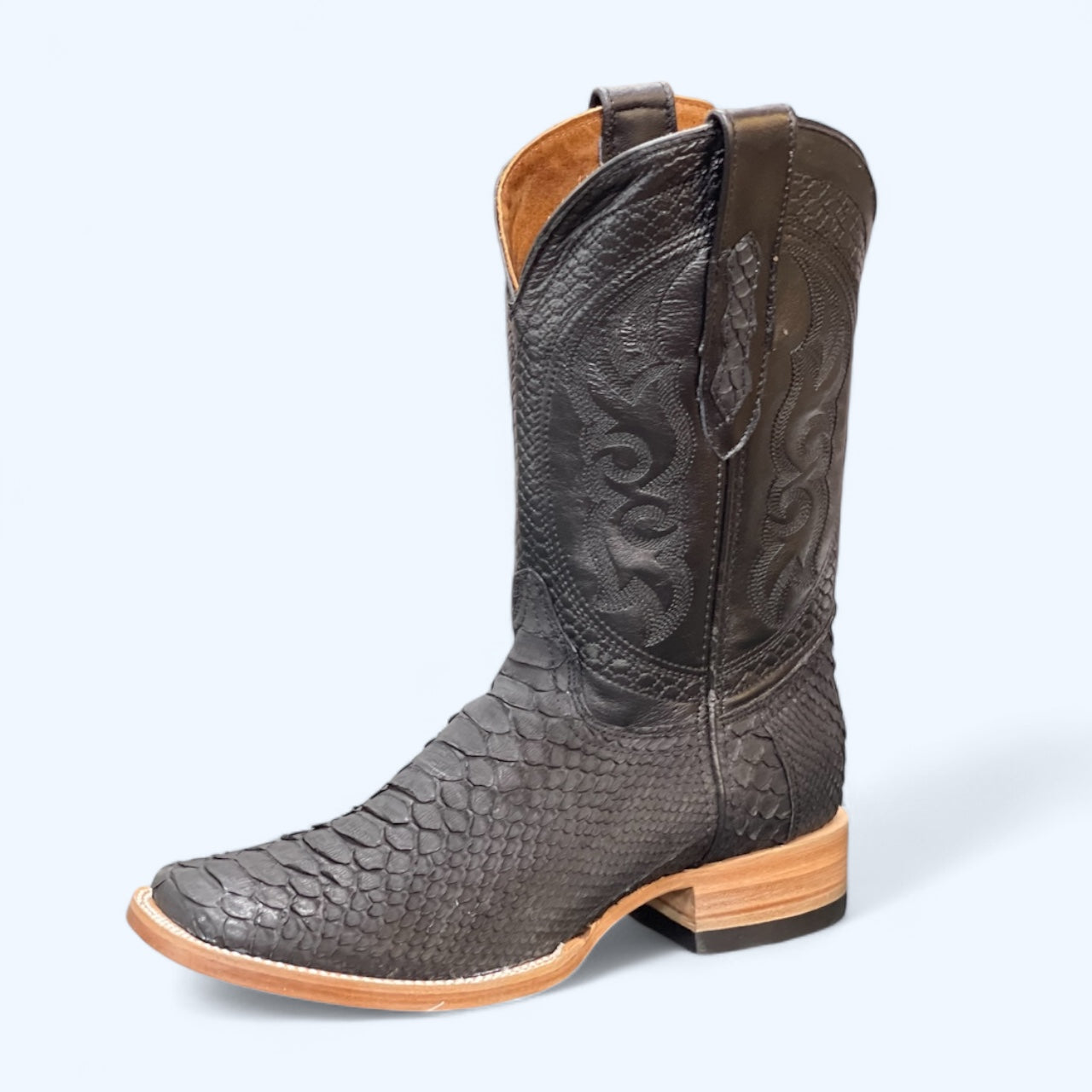 TBC Bootmakers Mens Black Matte Python