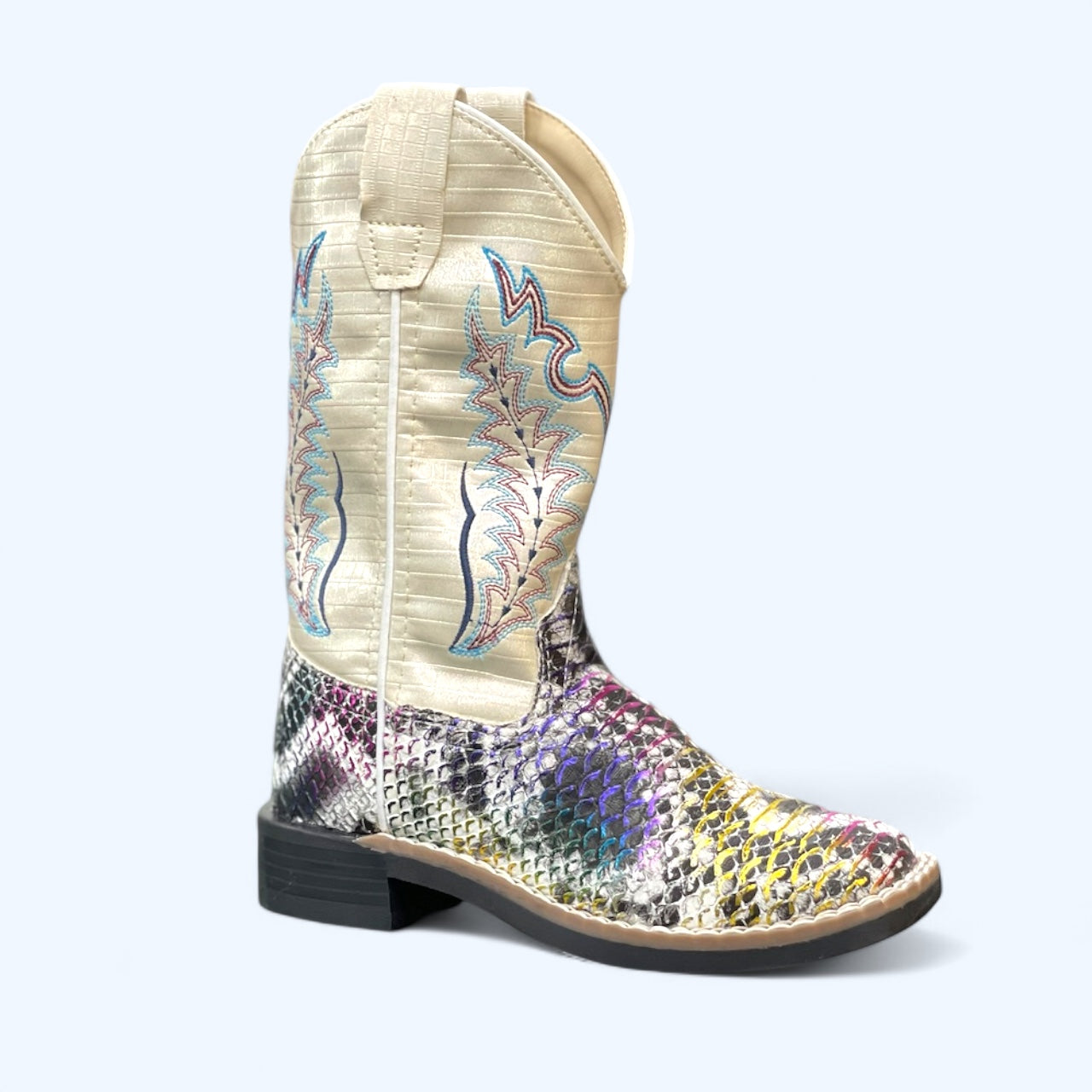 Old West Girls Rainbow Python Square Toe Boot VB9177