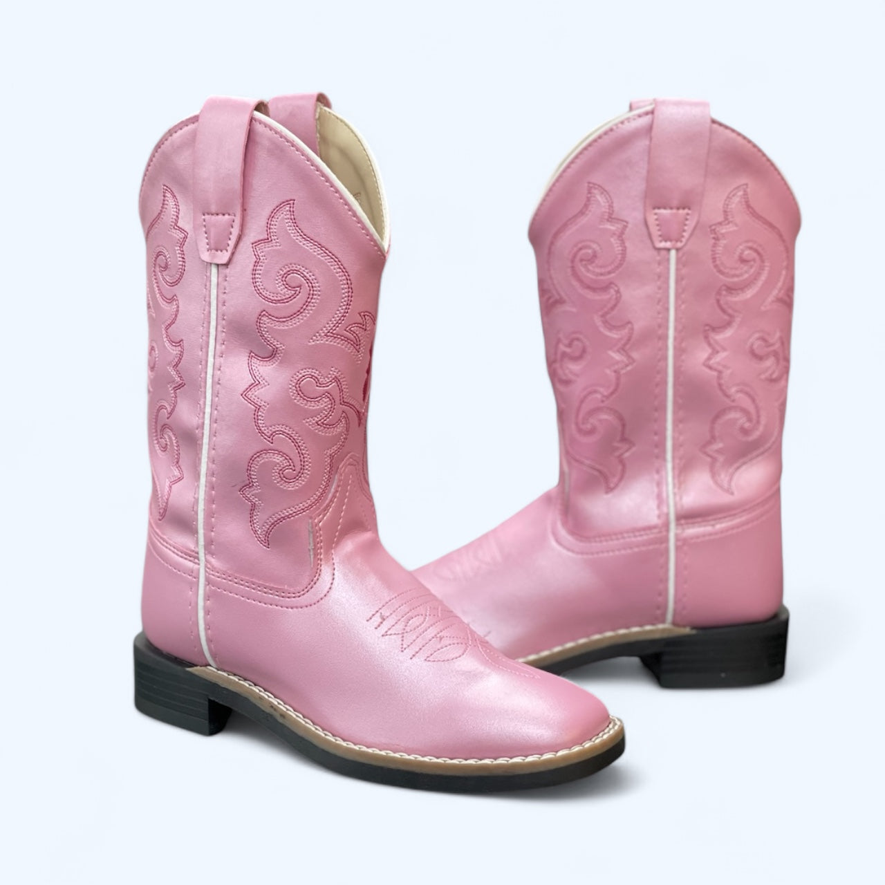 OLD WEST GIRLS PINK SQUARE TOE BOOT VB9120