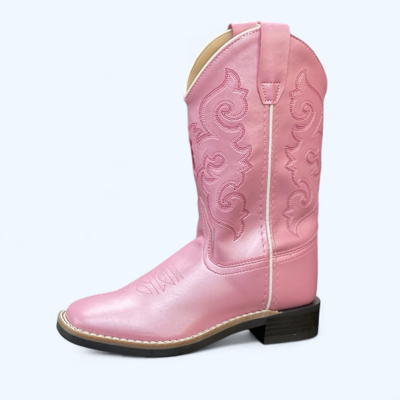 OLD WEST GIRLS PINK SQUARE TOE BOOT VB9120