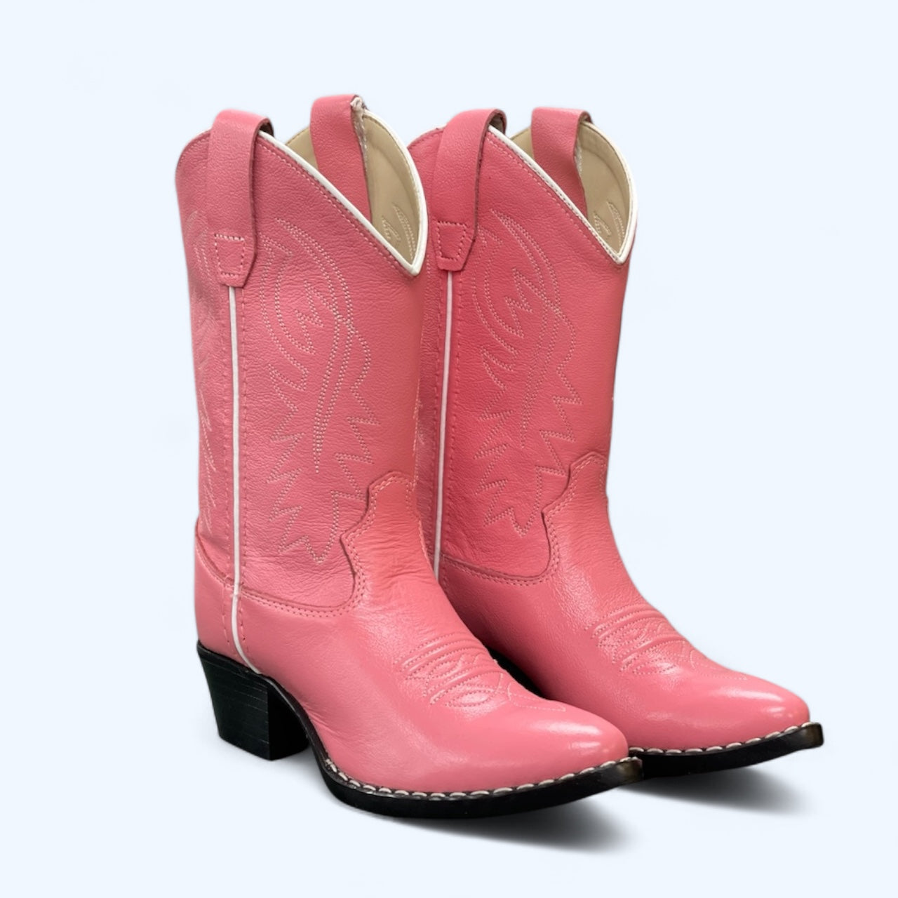 OLD WEST GIRLS PINK ROUND TOE 8119