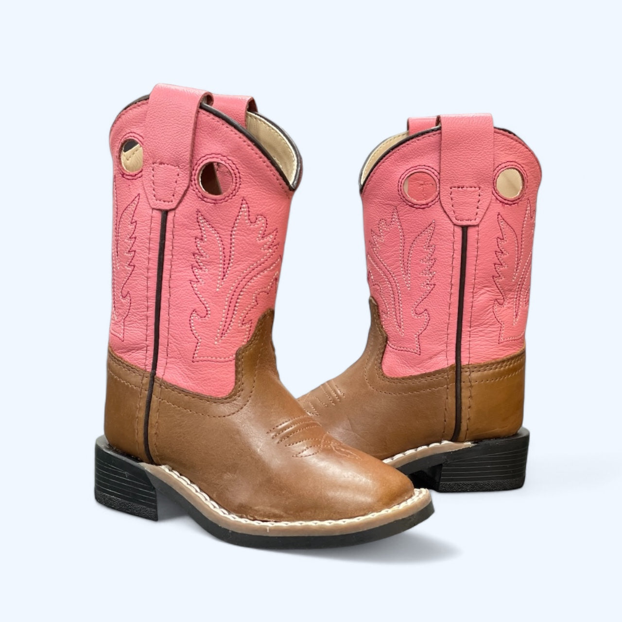 OLD WEST TODDLERS BROWN W/PINK TOP BSI1839