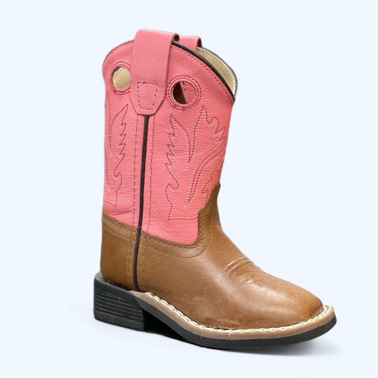 OLD WEST TODDLERS BROWN W/PINK TOP BSI1839