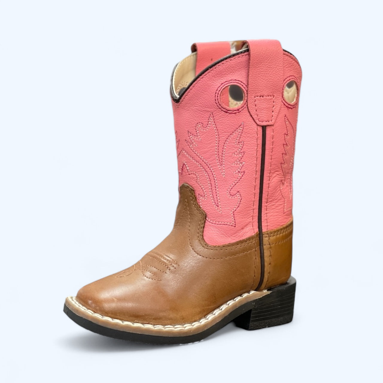 OLD WEST TODDLERS BROWN W/PINK TOP BSI1839