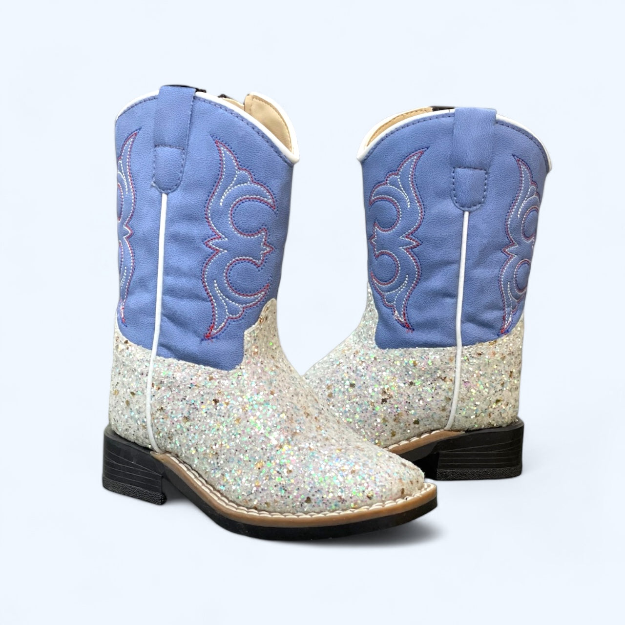 Old West Toddler Blue with White Sparkle Boot VB1082