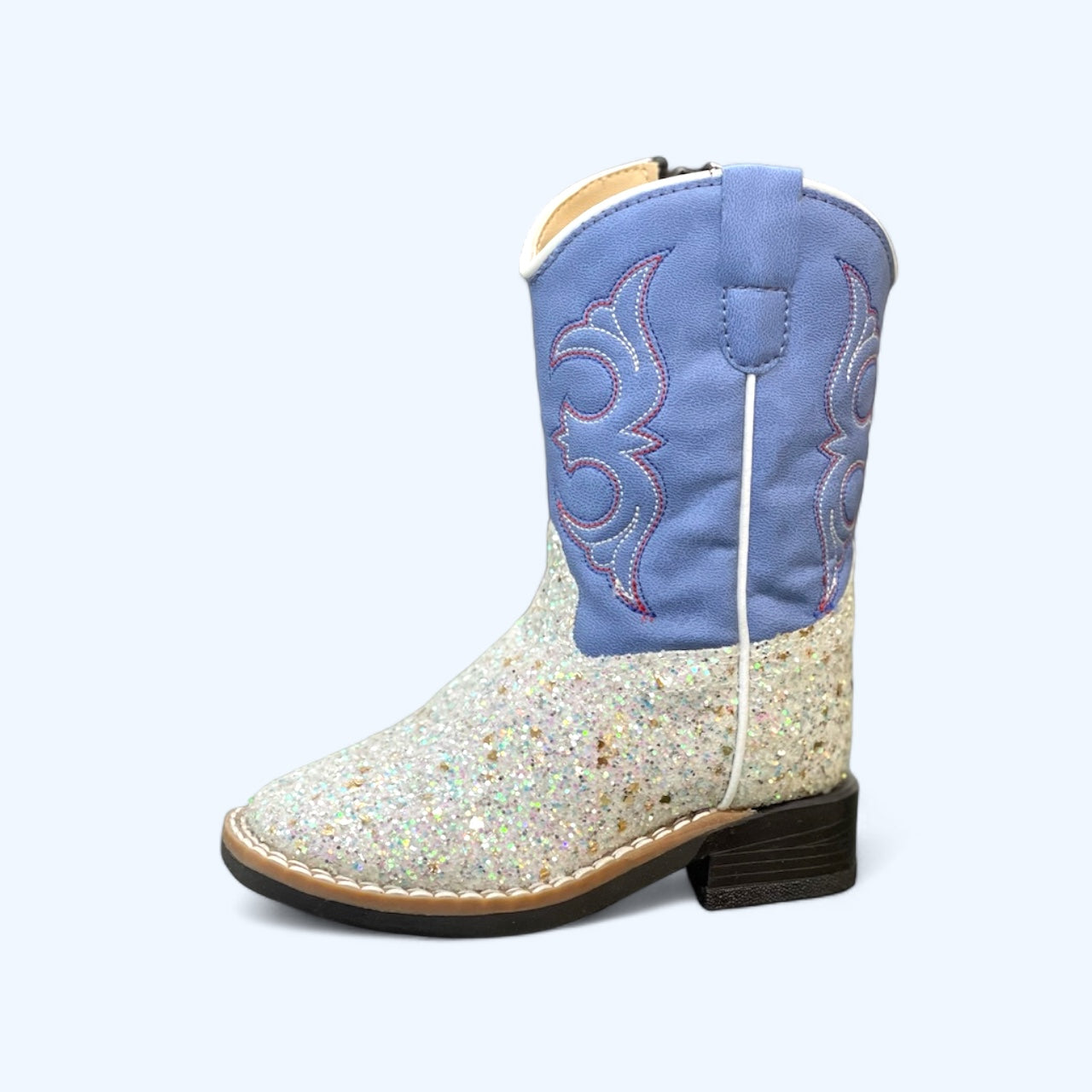 Old West Toddler Blue with White Sparkle Boot VB1082