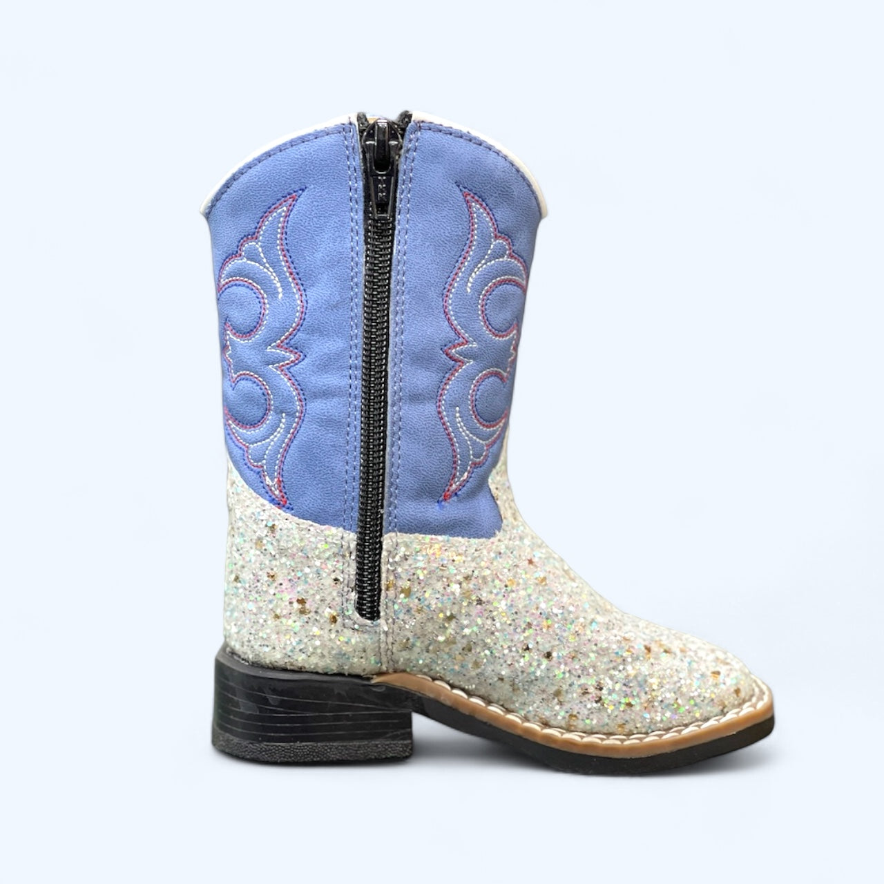 Old West Toddler Blue with White Sparkle Boot VB1082