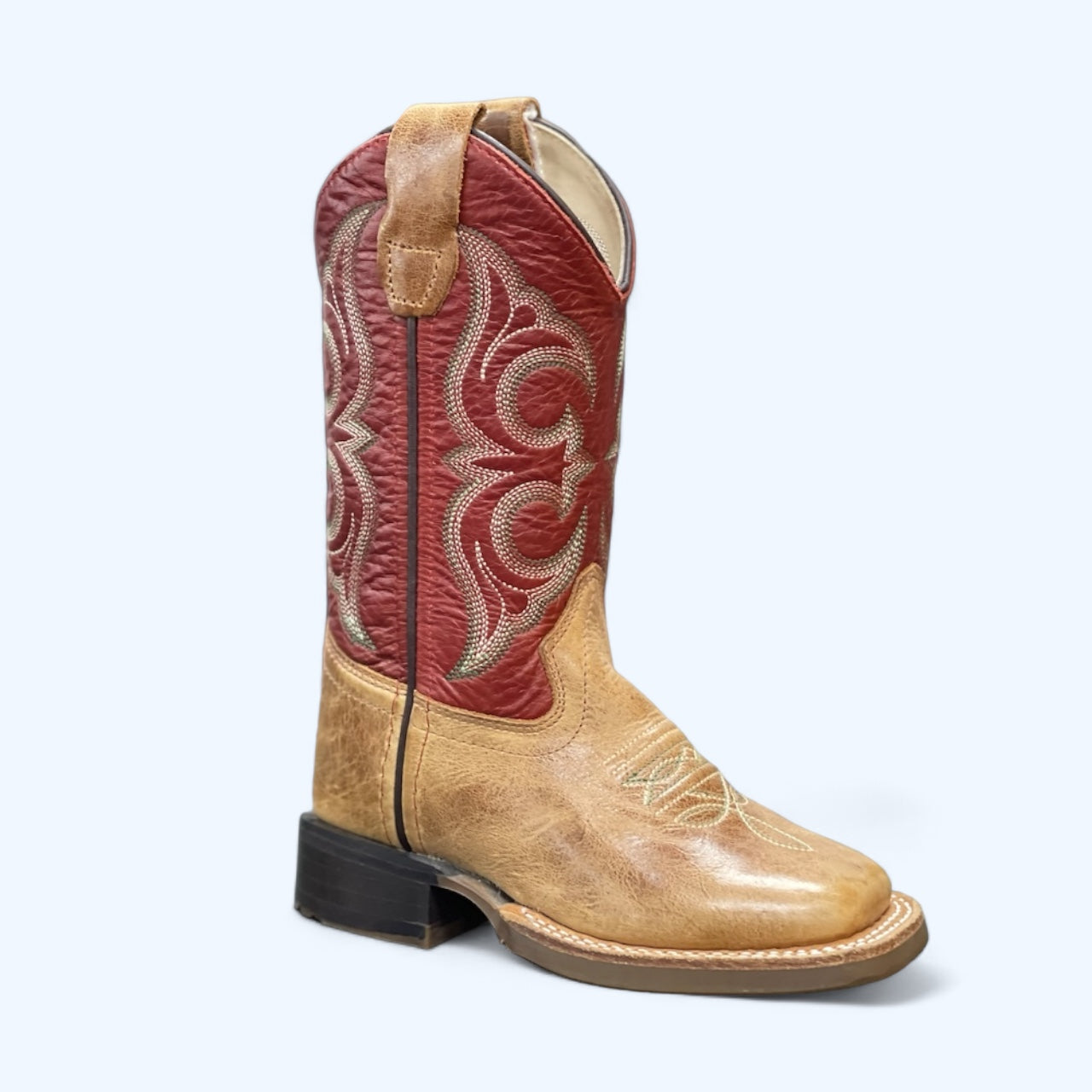 OLD WEST BOYS CACTUS TAN W/MAROON TOP BSC1941