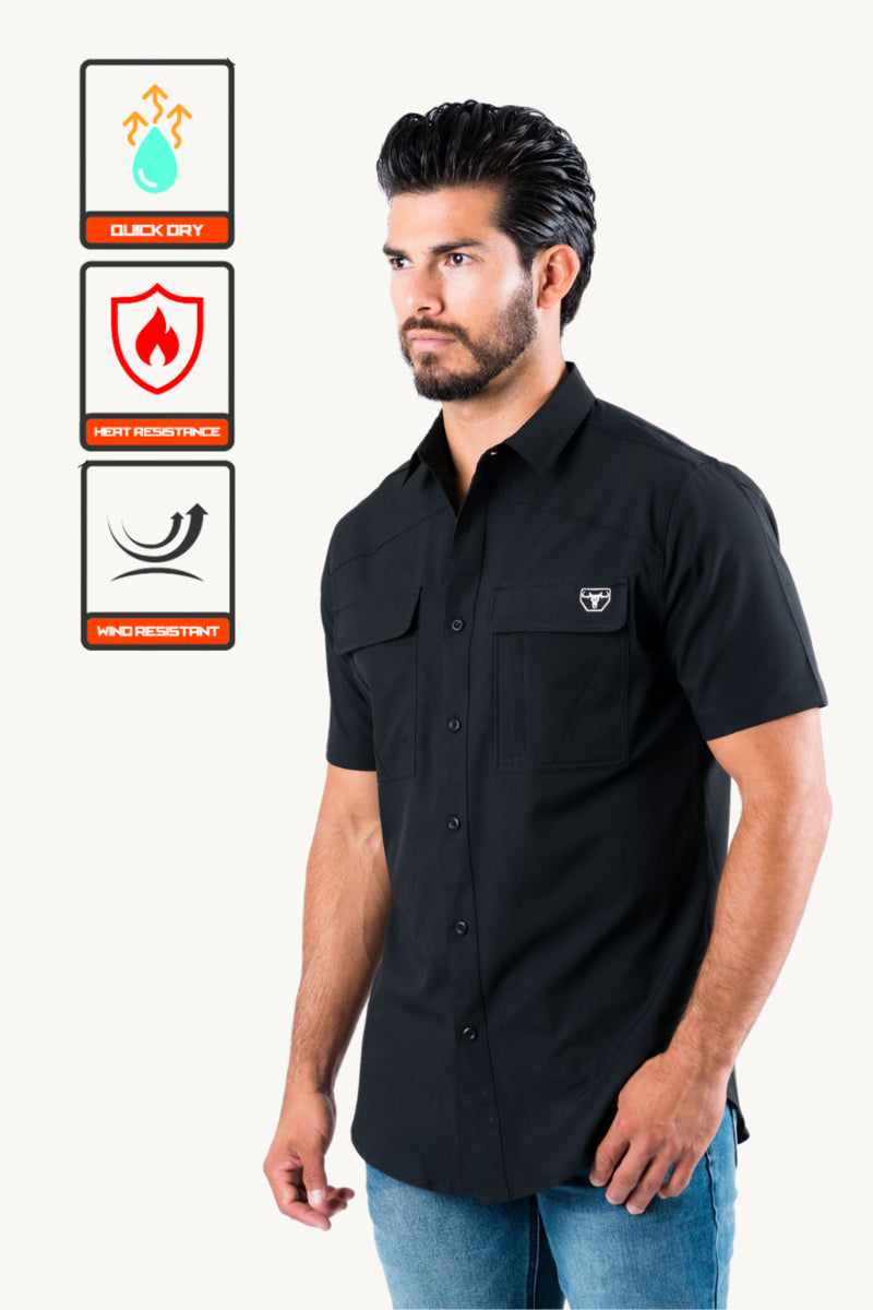 Platini Mens Black Performance Short Sleeve PGS8784