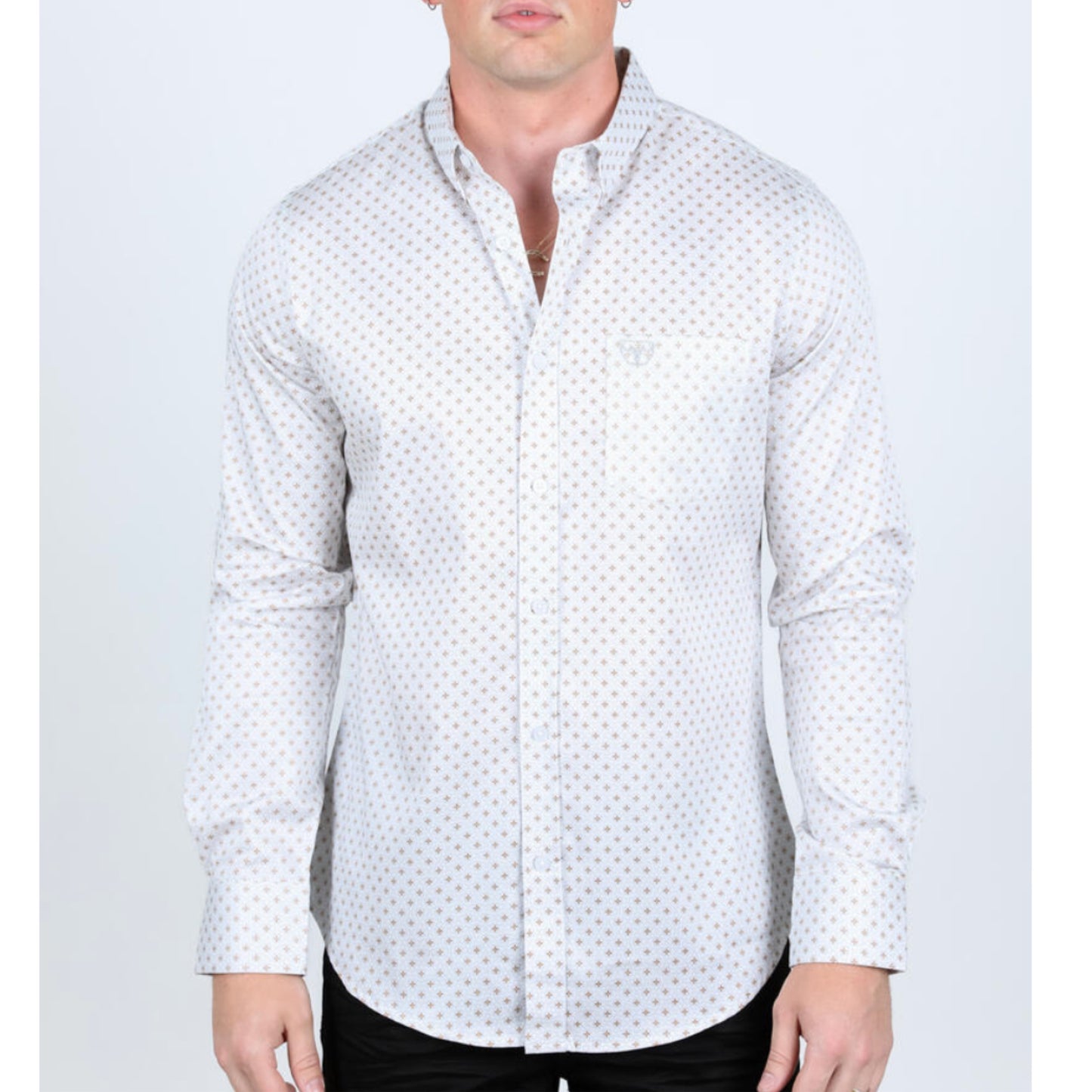 Platini Men’s Legendary Aztec White Shirt CWL9501