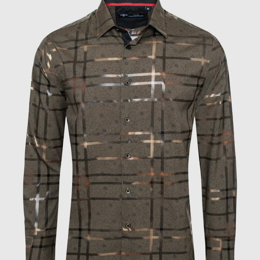 VIP Collection Men’s Olive Long Sleeve Shirt VIFO84